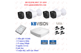 Trọn bộ 4 camera KBVISION